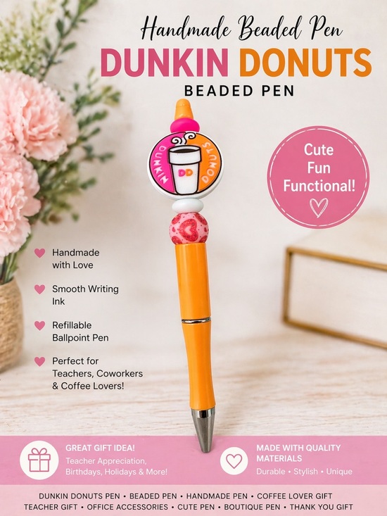 Other - Dunkin Donuts Orange Beaded Pen